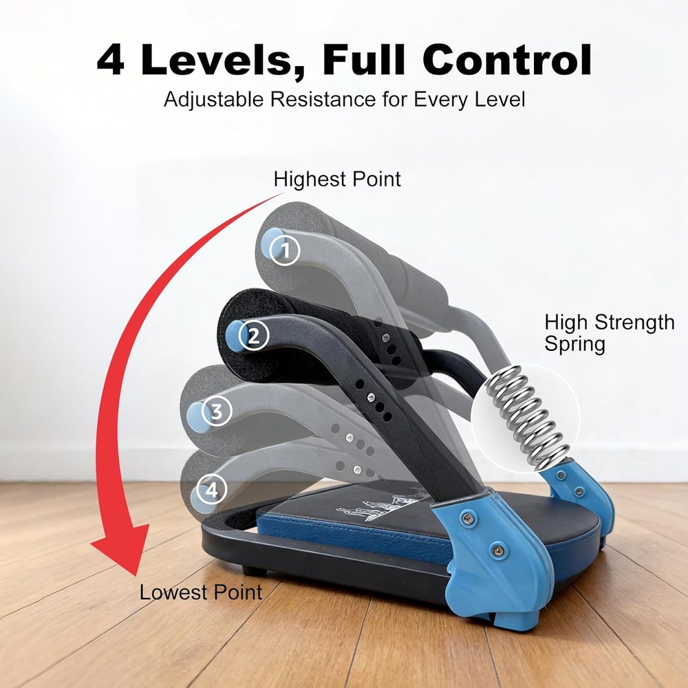 Adjustable Ab Trainer Ab Machine Sit Up Exercise Equipment & Core Machine blue