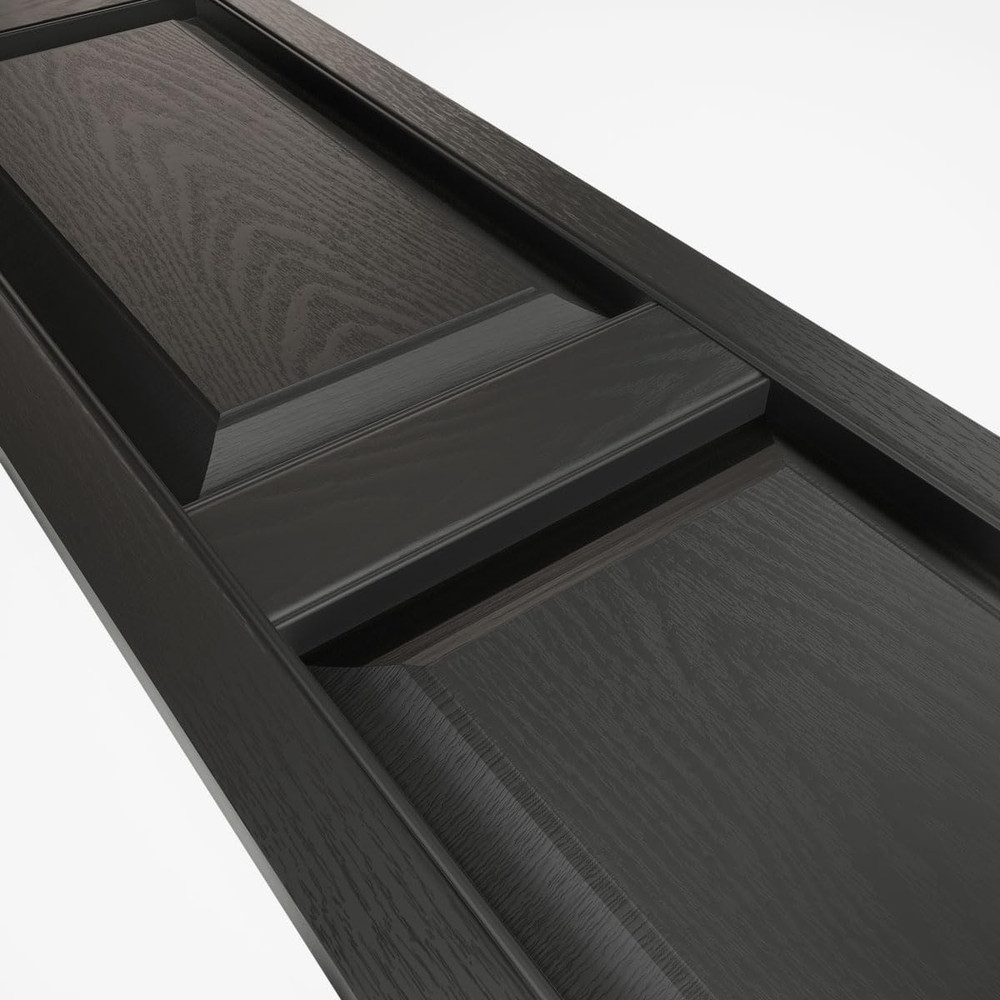 Custom Black Raised Panel Shutters - 14.5"W x 62"H (Pair)