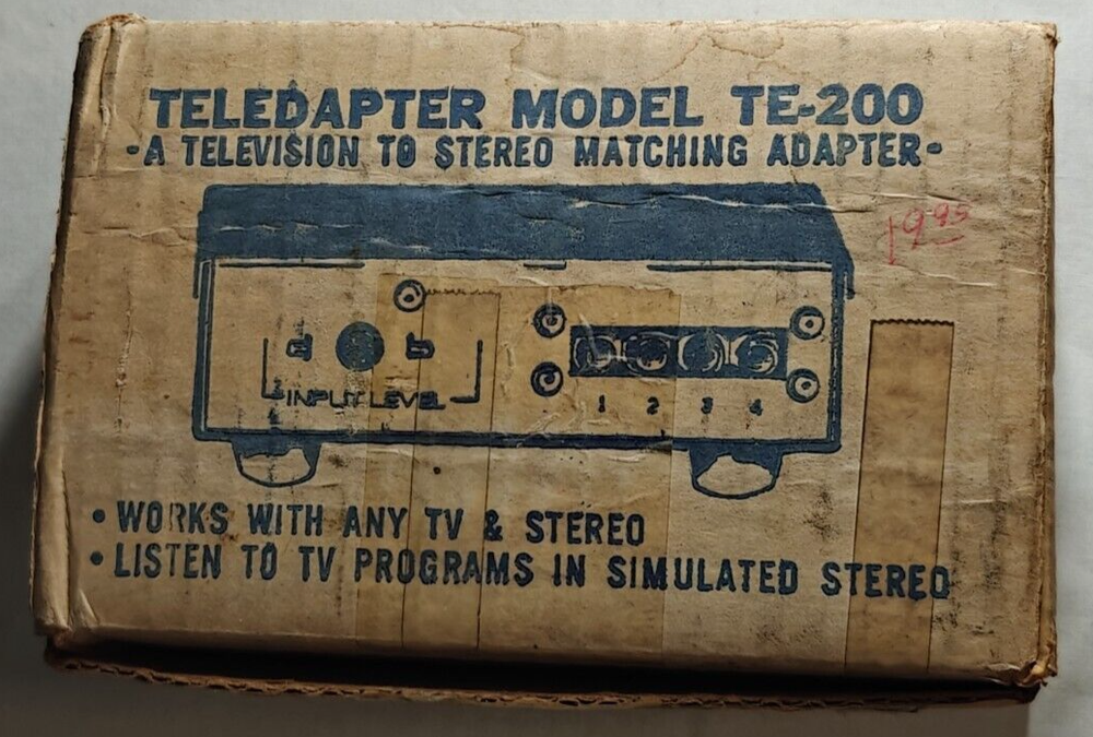 Rhoades Teledapter Model TE-200- Television To Stereo Matching Adapter