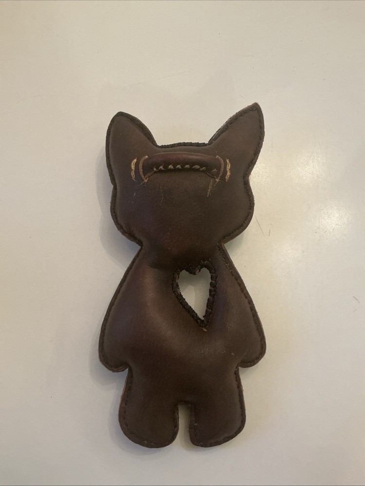 Handmade Leather Cat Voodoo Doll 7” Tall