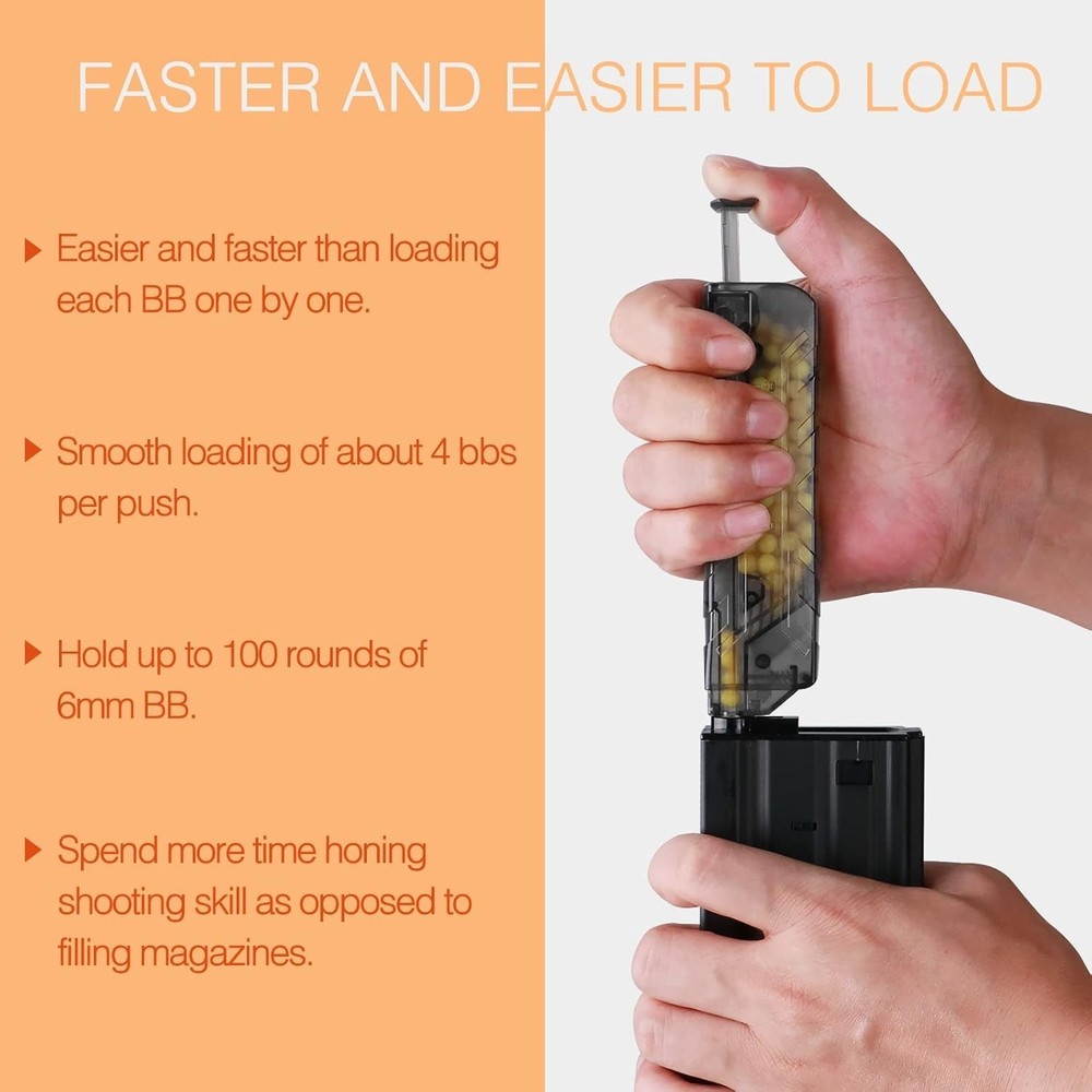 Compact 6mm BBS Airsoft Speed Loader with Adapter - Quick & Easy Loading