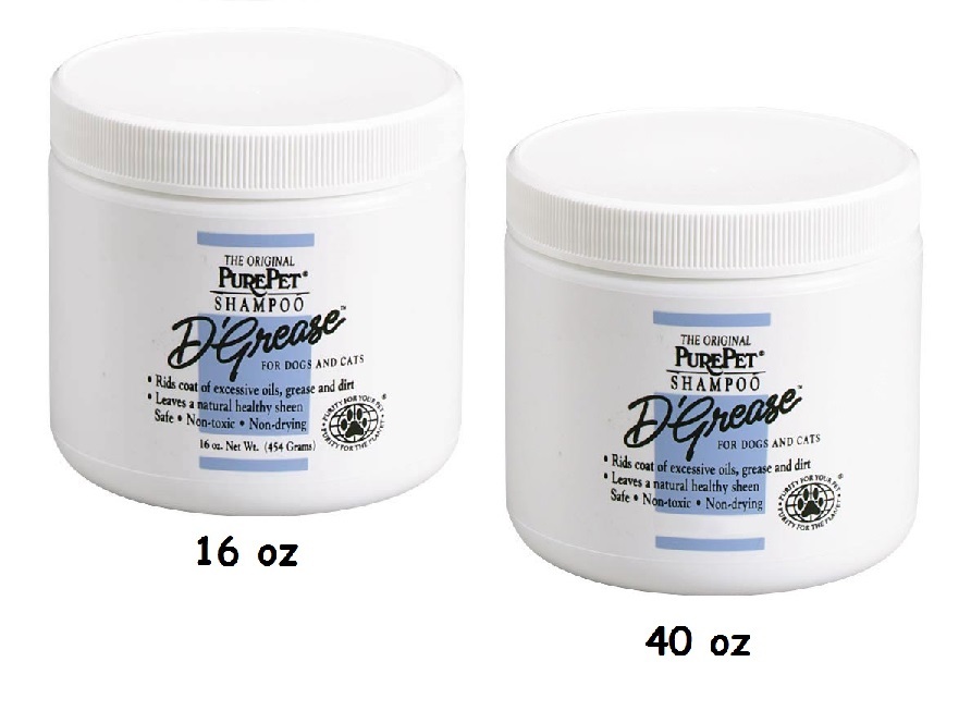 Professional D'Grease Dog & Cat Shampoo Deep Cleans All Coat Types Two Sizes