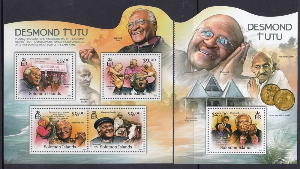 Solomon Islands: MUH Mini Sheet Set: 2012 Desmond Tutu