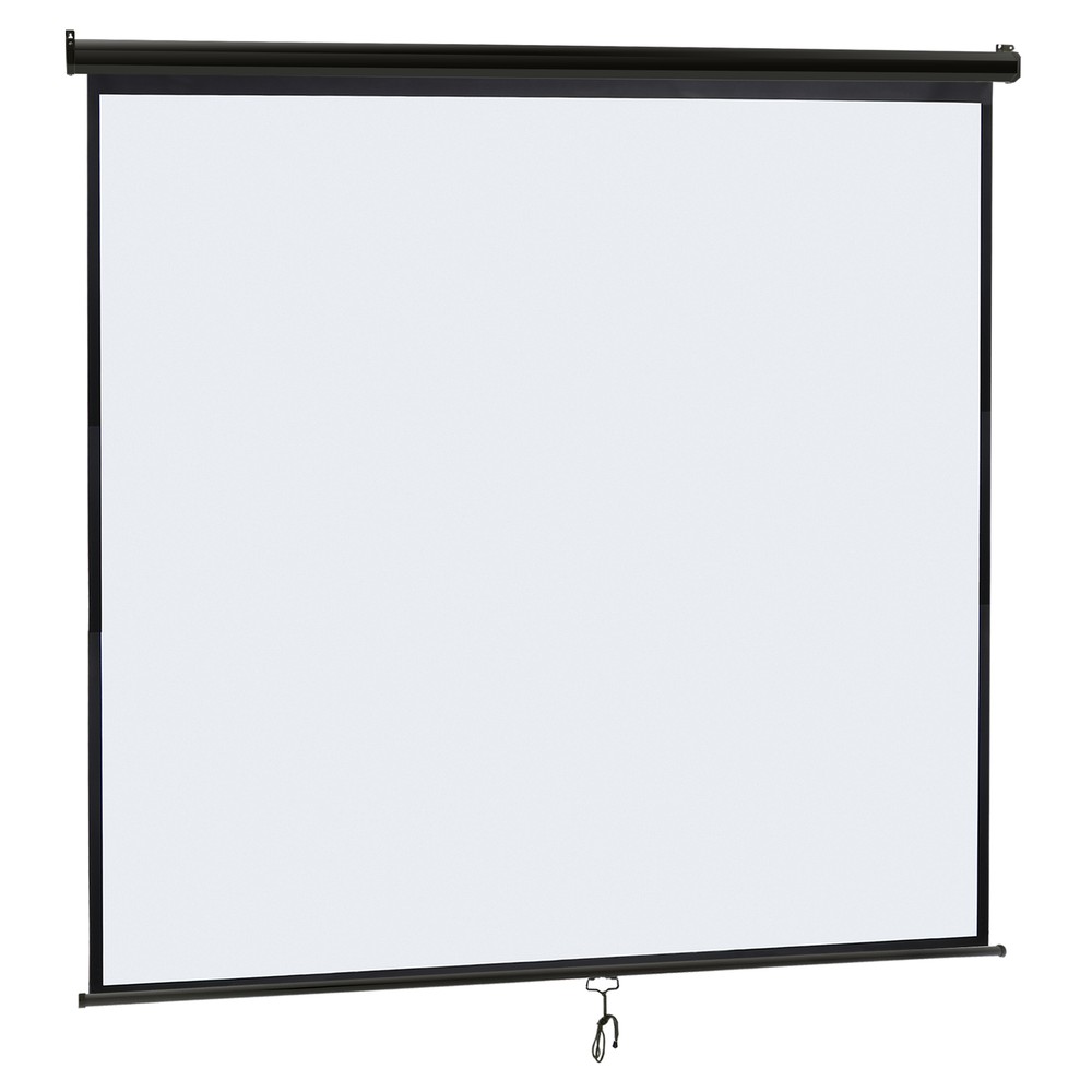 Projector Screen 120'' 1:1 40K HD Manual Pull Down Projection Screen Black