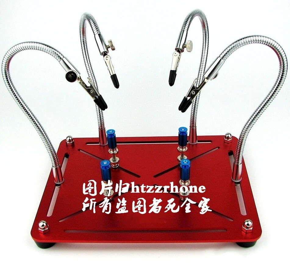 Flexible Four Hands Arm Soldering Iron Holder Stand Base PCB Clip Help Tool