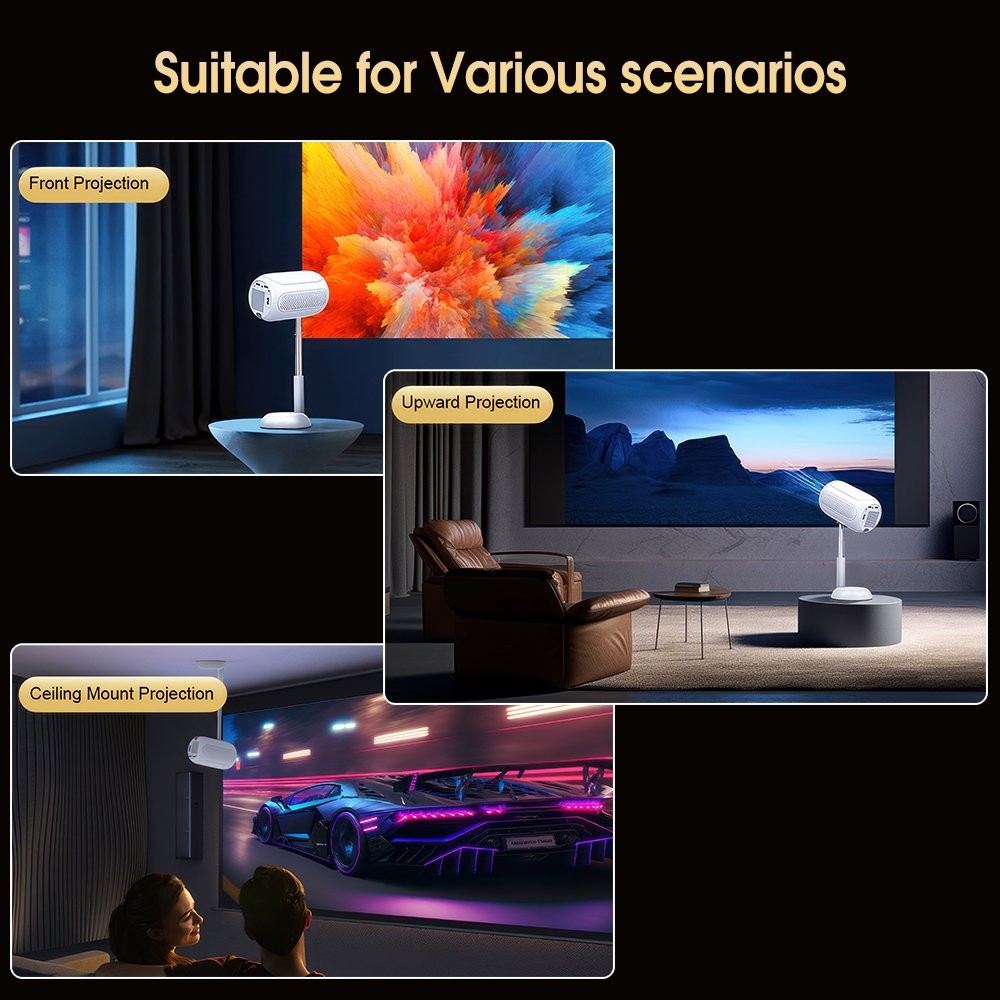 Auto Keystone 1080P Wifi Projector Android Bluetooth Home Video Smart Projector