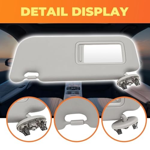 Driver Side Sun Visor Compatible with Yaris 2007 2008 2009 2010 2011 Gray