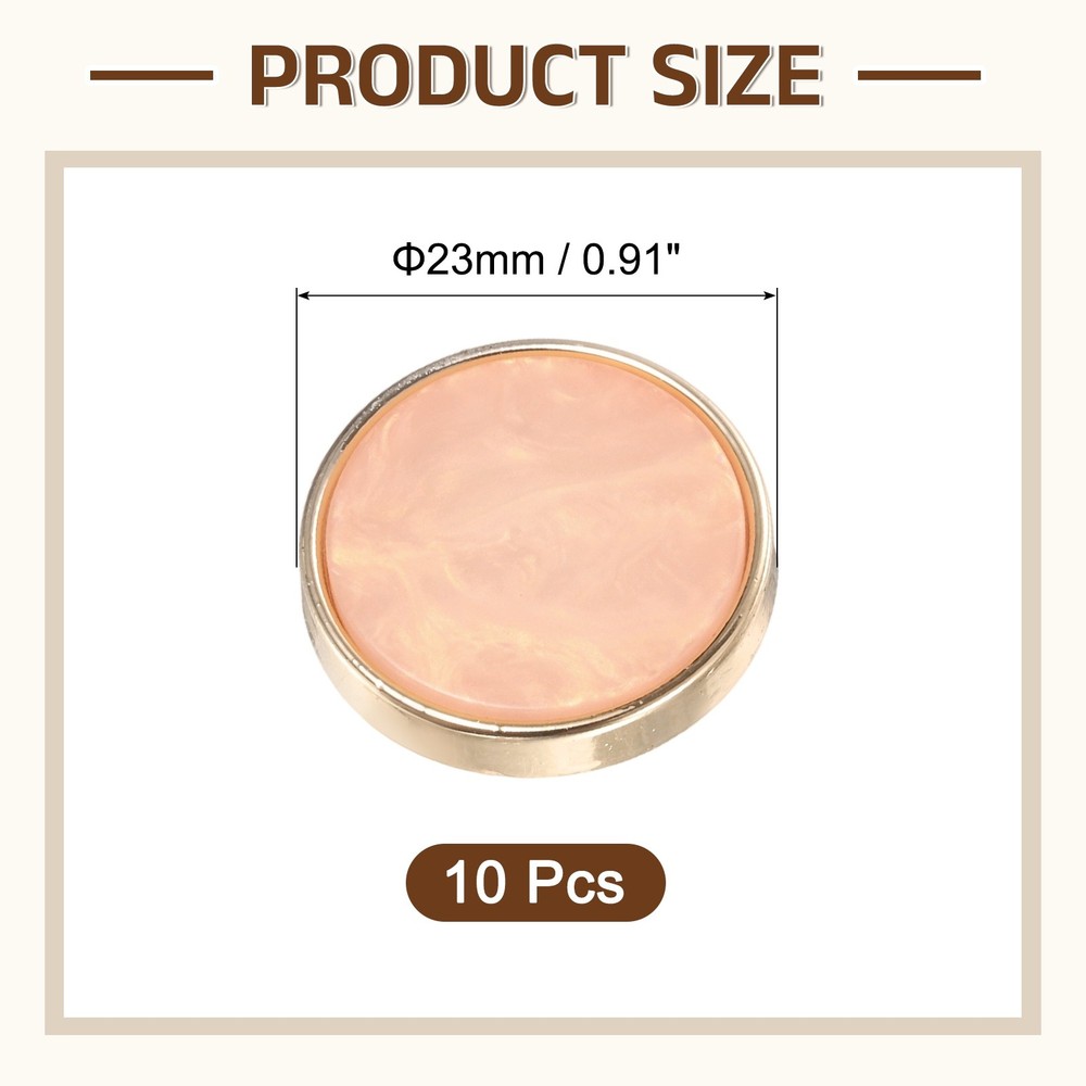 10Pcs Round Button, 23mm/0.9" Resin Decorative Pattern Button, Light Pink