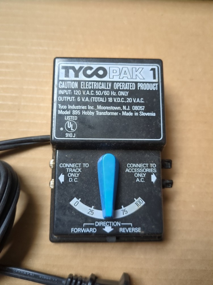 Tyco Pak 1 Model 895 - HO Train 120V Transformer - TESTED-working
