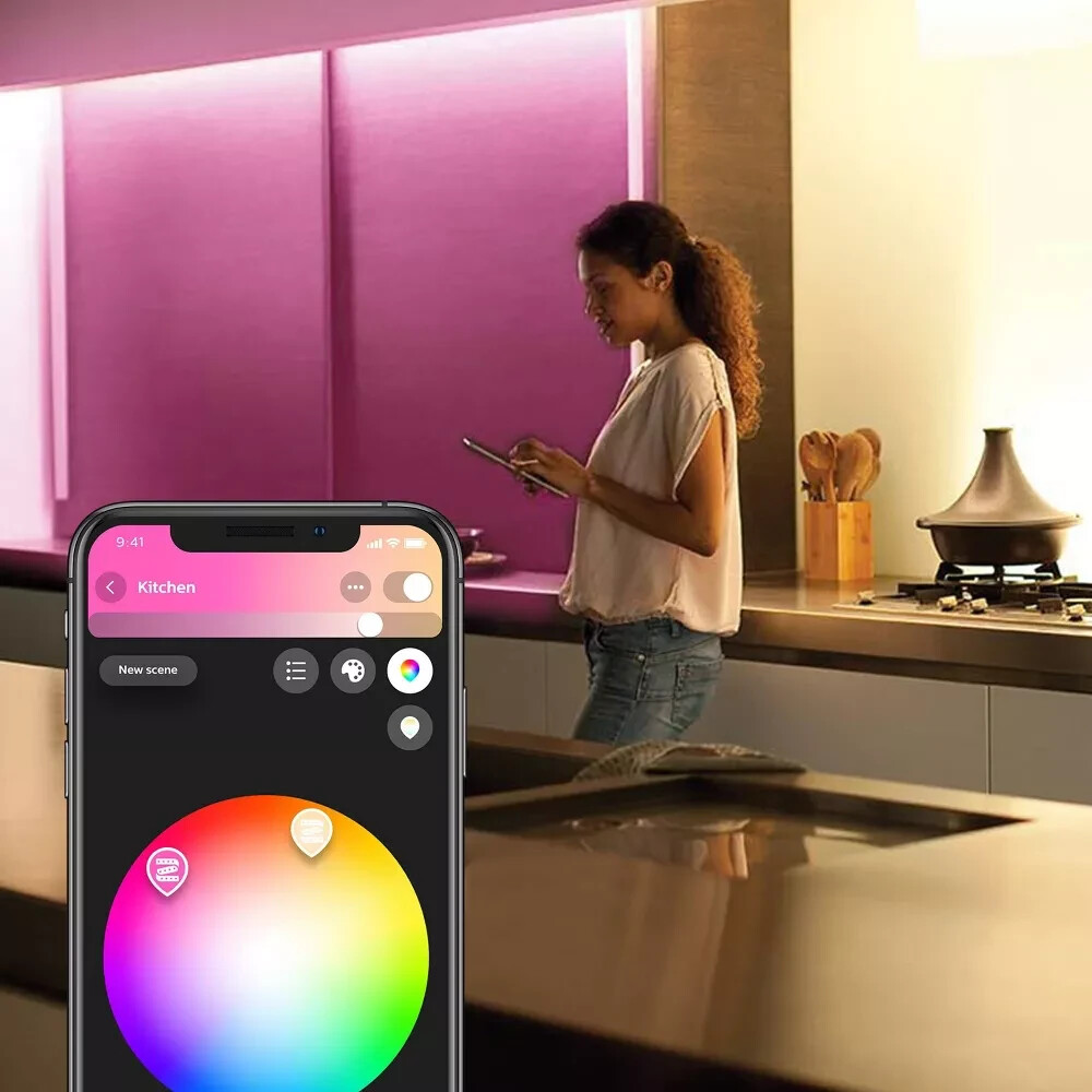 Philips Hue White and Color Ambiance Bluetooth Enabled Lightstrip Base Kit 80"