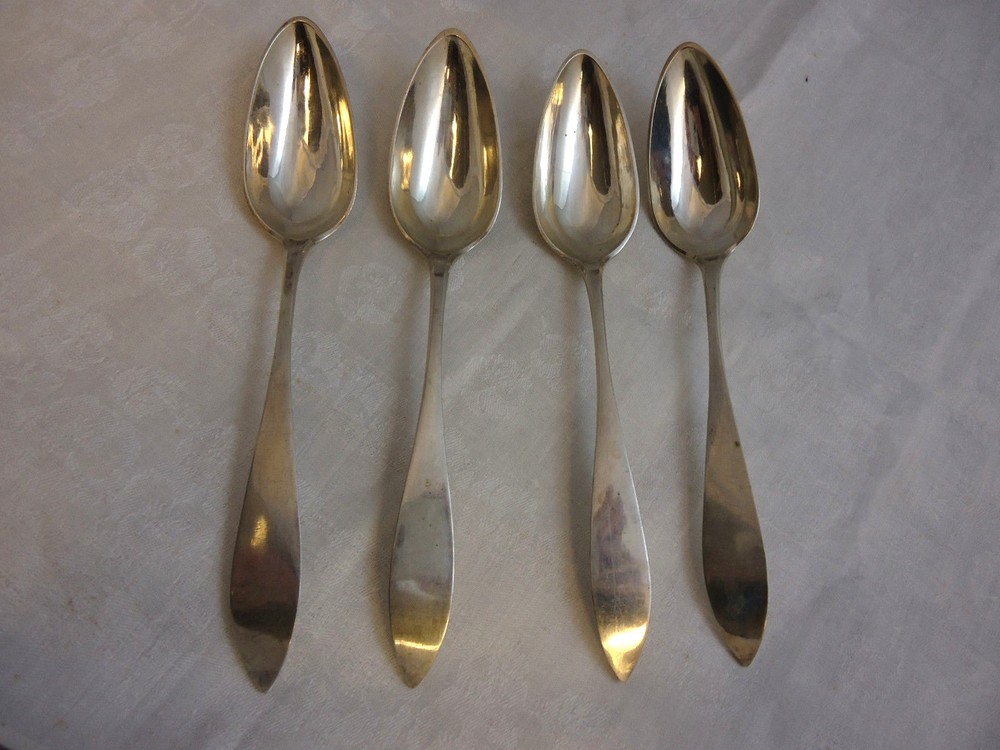 Four 800 Silver Serving Spoons Nuremburg, Germany (#2048)