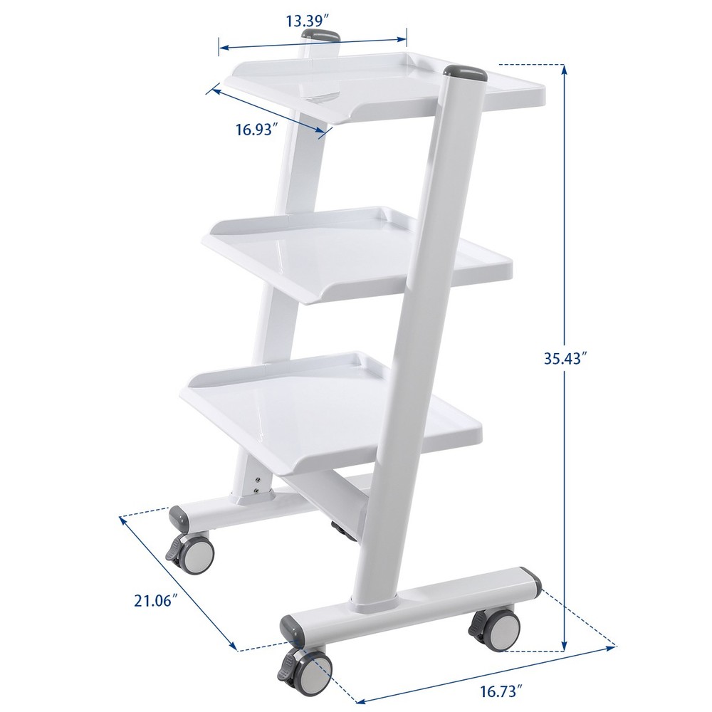 Dental Trolley Cart Mobile Rolling Serving Cart 3 Layers /Multi-Function Cart