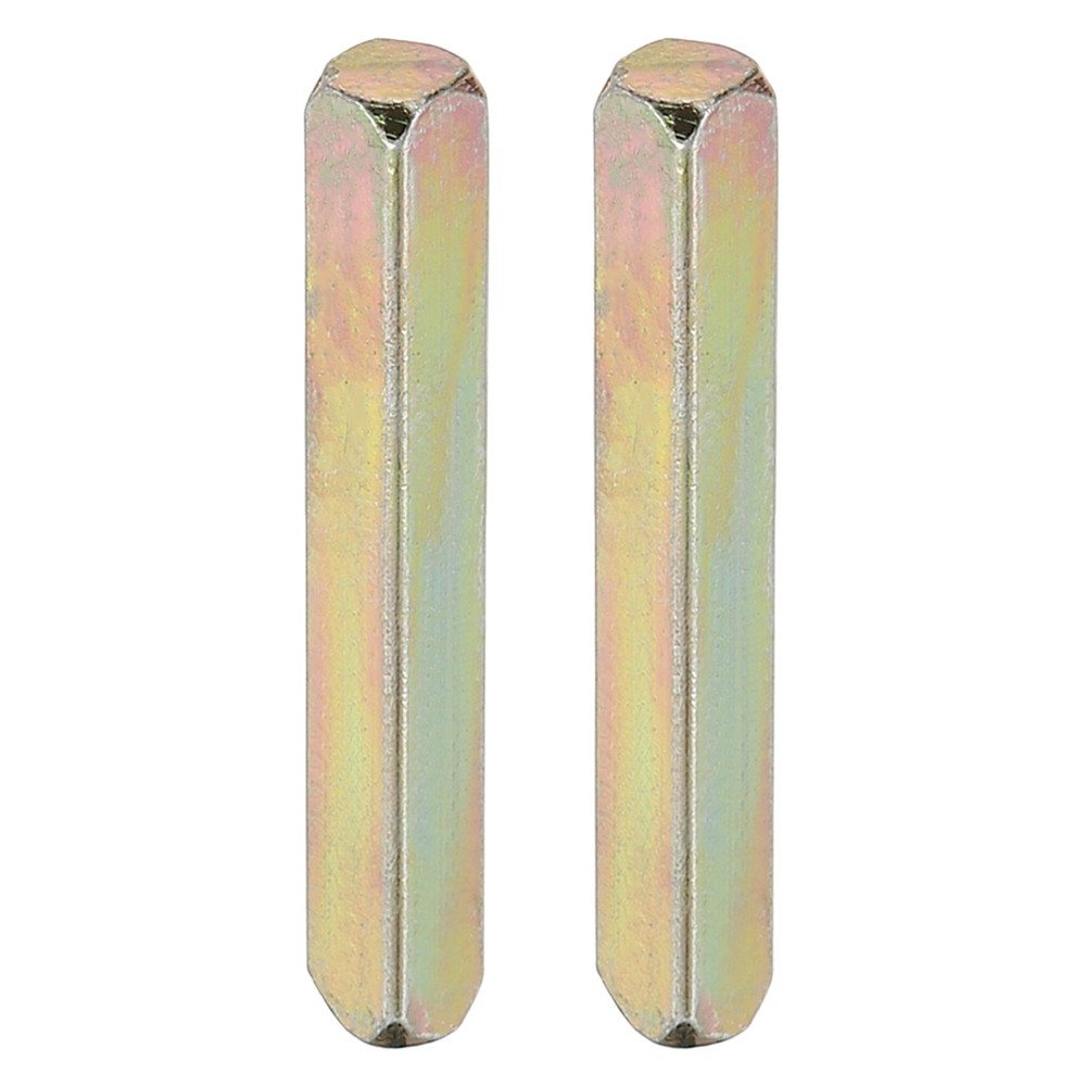 2 x Square Door Knob Spindle 40x8mm Carbon Steel Door Spindle Gold