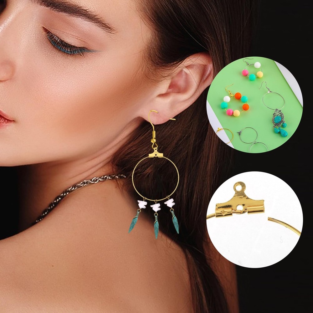 200PCS Earring Making Kit - Beading Hoop Finding, Open Hoops Bulk Wire for DI...