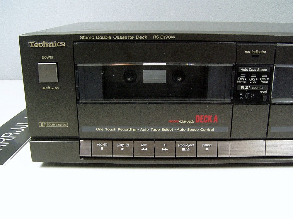 Technics RS-D190W Double CASSETTE DECK PLAYER See Video -Deck B No Left Channel