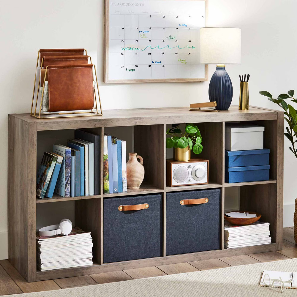 Better Homes & Gardens 8-Cube Storage Organizer, Rustic Gray, 150 lb capacity