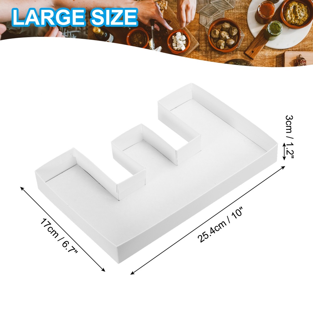 10" Cardboard Letter E, Paper Box Fillable Tray Container, White