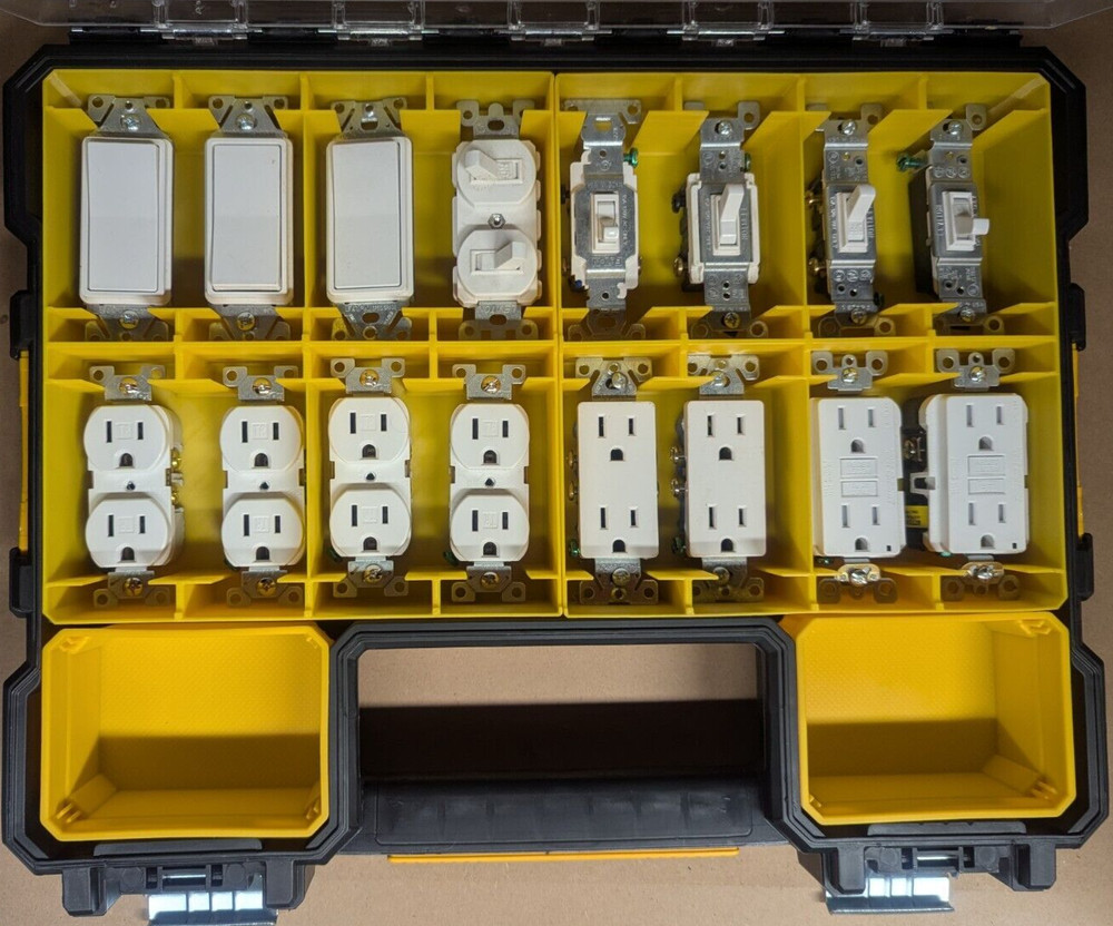Receptacle/Switch Inserts for DeWalt Shallow Pro Organizer