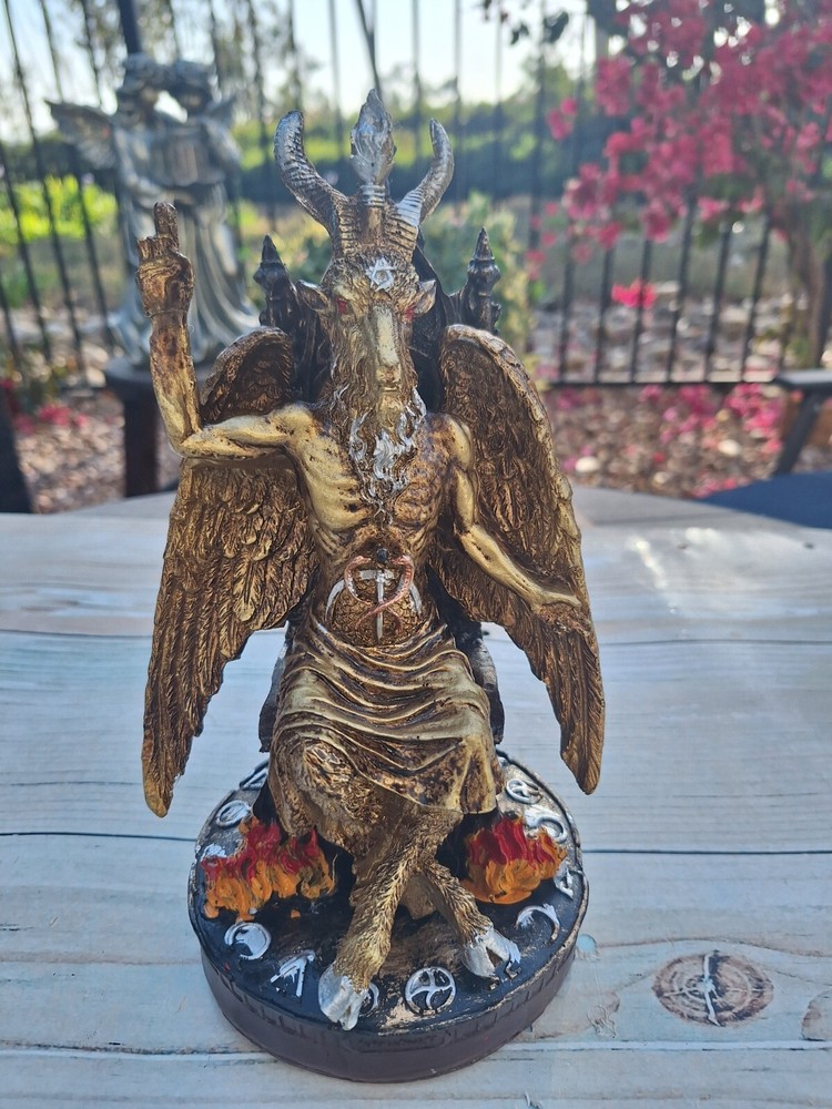 Templar Sabbatic Goat Baphomet Satan Gold 10"X6" / Devil / Evil / Seating Down