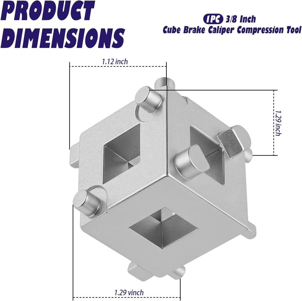 3/8 Inch Disc Cube Brake Caliper Compression Tool,Caliper Piston Compressor Tool