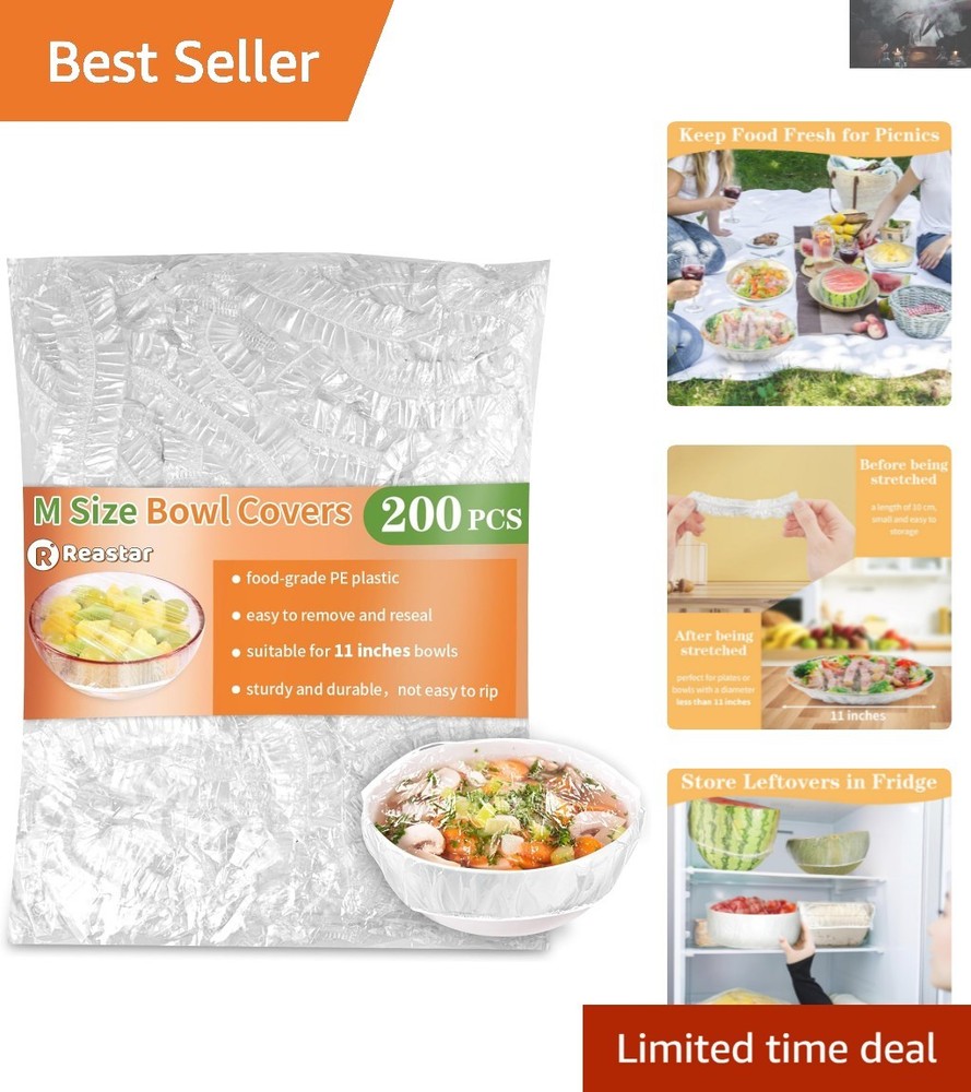 Stretchable 200-Piece Food Covers for Bread Proofing & Easy Storage Solutions