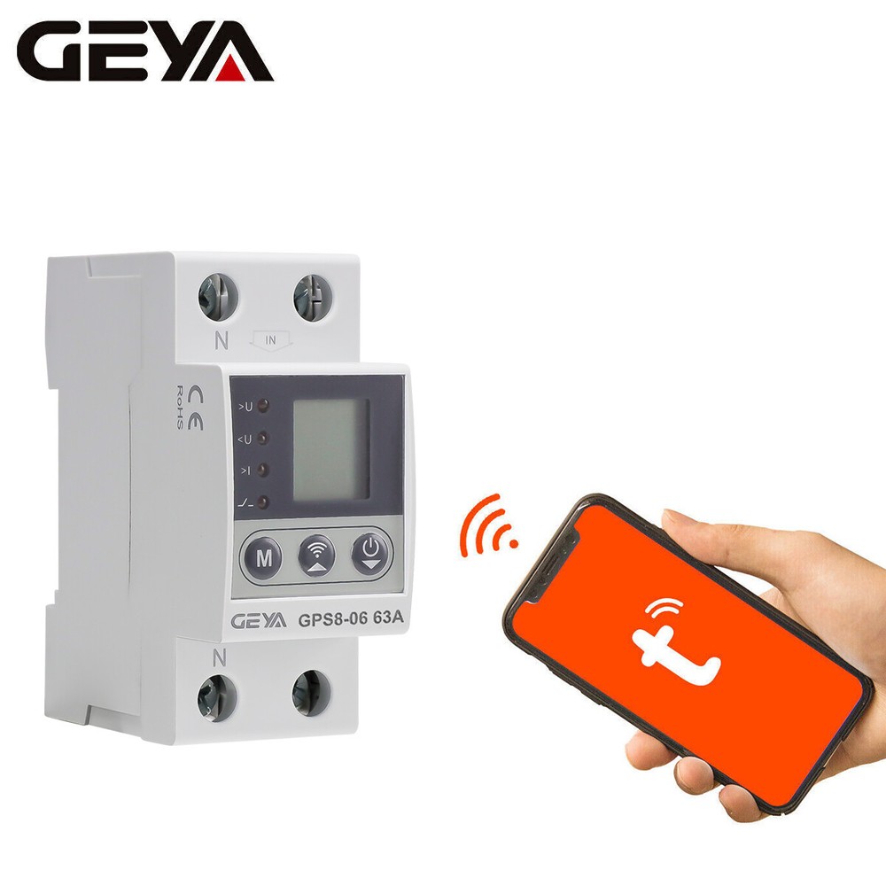GEYA WIFI Control Over Current Protect Over&Under voltage Protector  32-80A 220V
