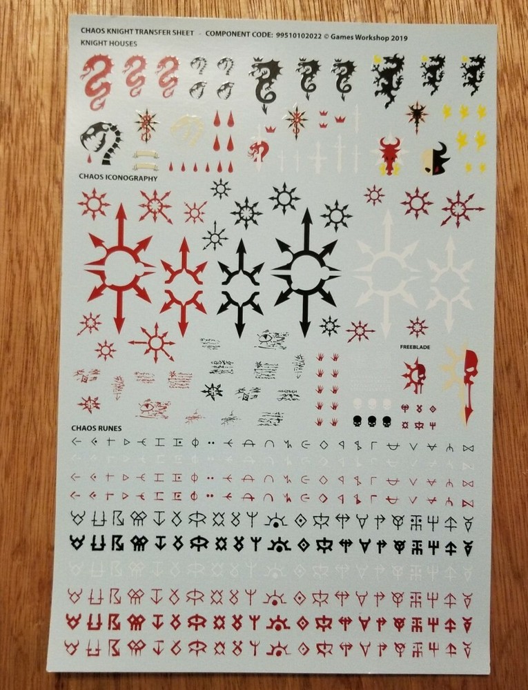 Warhammer 40k Chaos Knight Ruinator Desecrator Transfer Bits