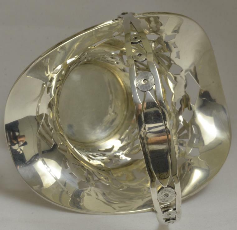 Antique Gorham Sterling Silver Swing Handle Basket NICE PIERCED DESIGN