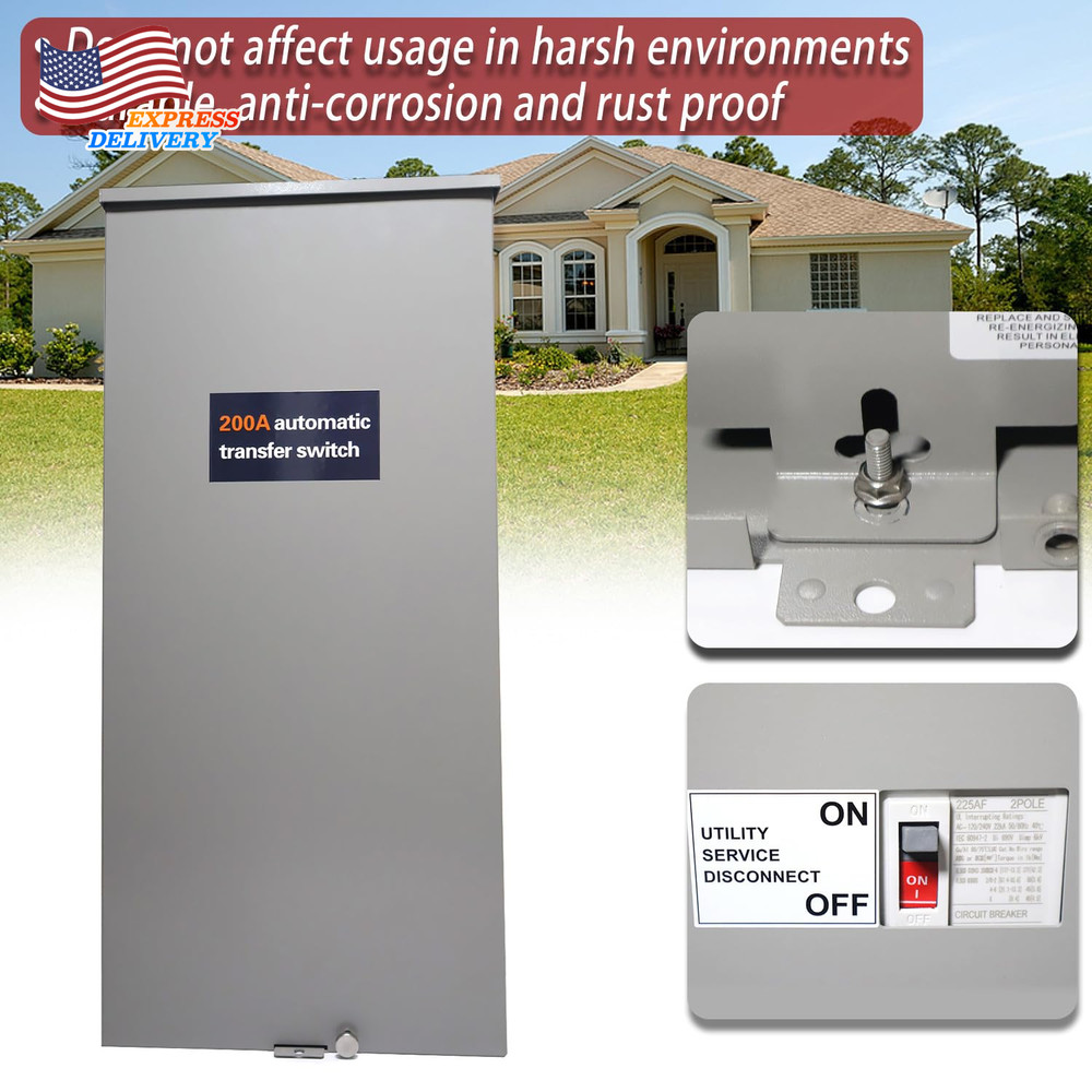 200 Amp Single Phase Generator Automatic Transfer Switch W/Power Management