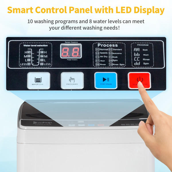 Fully Automatic Top-Opening Portable Mini Washing Machine, Black