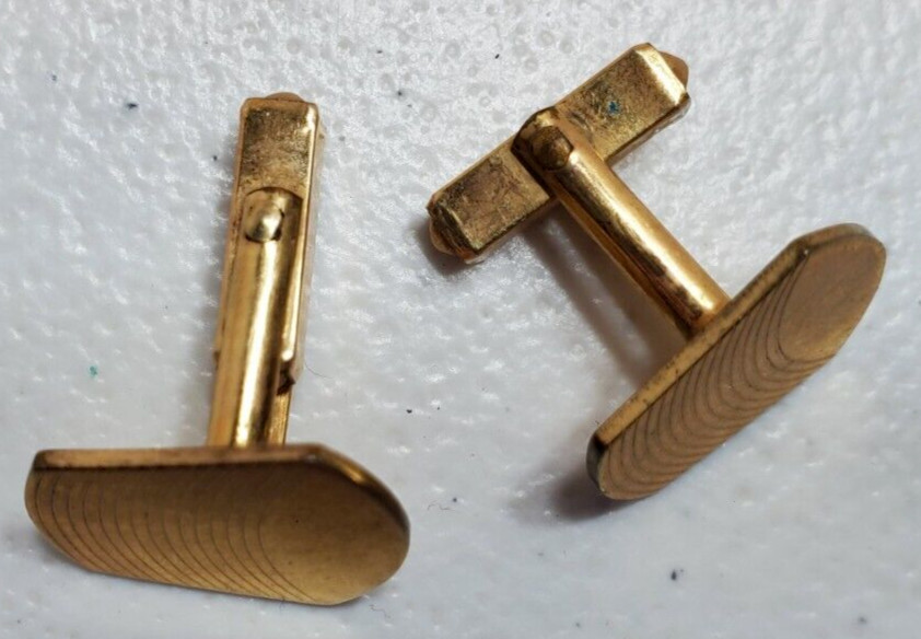 Vintage Gold Tone Etched Cufflinks