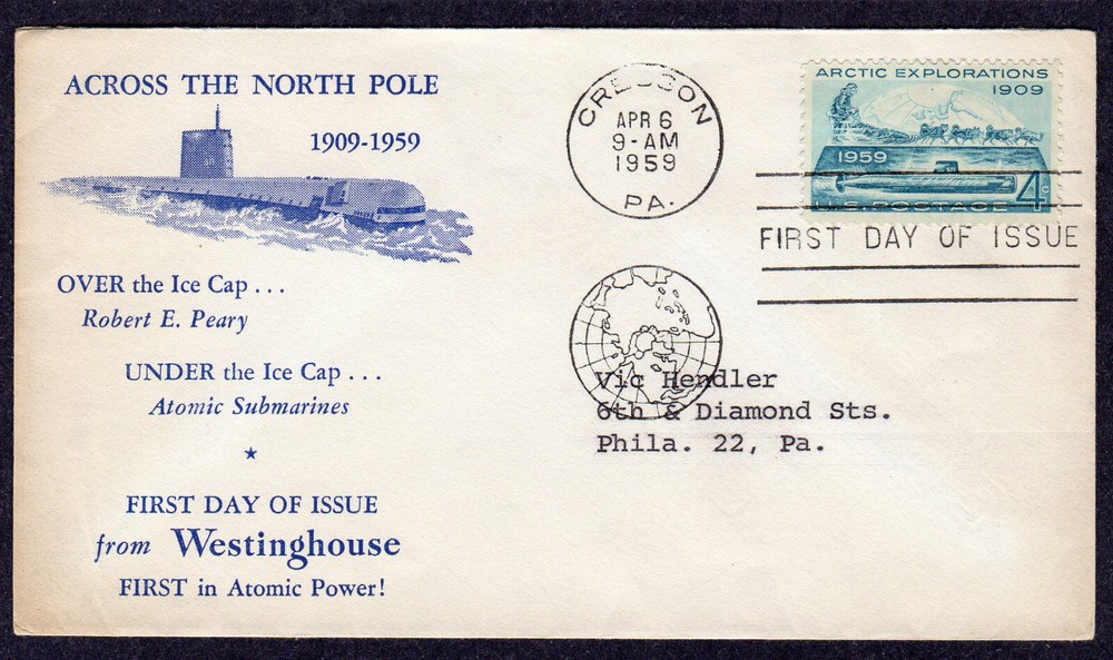 1959 Arctic Explorarion (Scott 1128) - Westinghouse FDC TA858