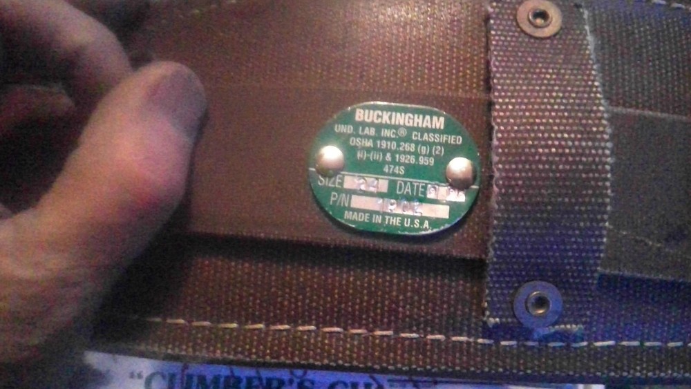 Buckingham 1902 climbing belt