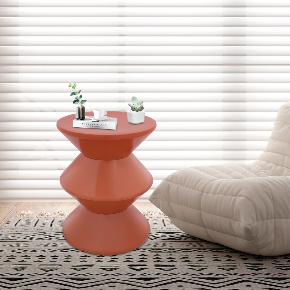Orange Side Table Sofa Side Table Modern Round End Table 220.46 lbs
