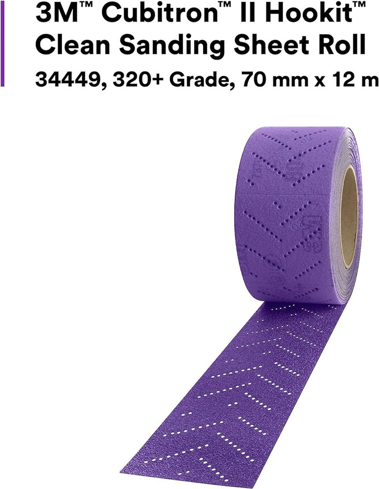 3M 34449 Cubitron II Hookit Clean Sanding Sheet Roll 320 grit