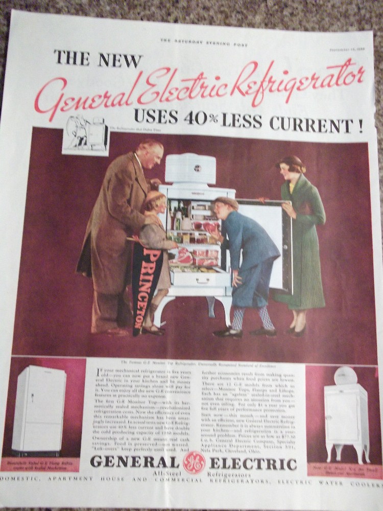 1935 General Electric All Steel Refrigerators Advertisement