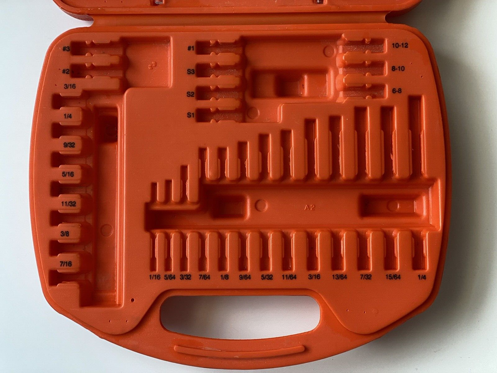 BLACK & DECKER EMPTY BLOW MOLD BOX #71-849 For BITS HOLDS 63 + TOOLS STORAGE NOS