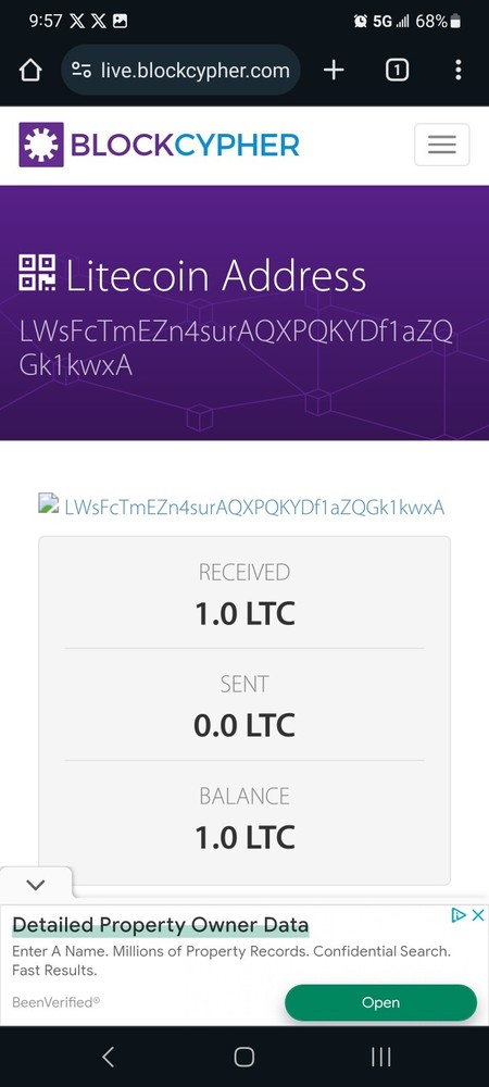 Crypto Vest LTC Litcoin Cold Storage Wallet