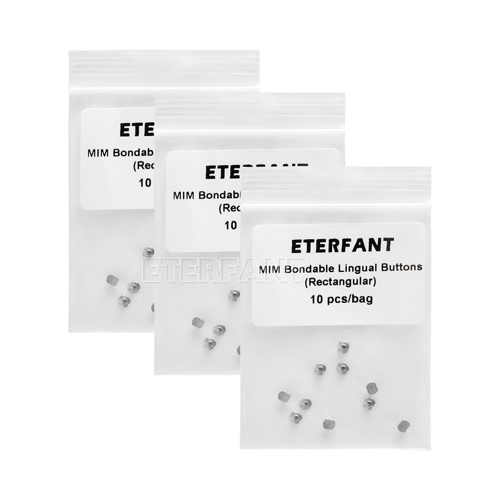 5xETERFANT Dental Ortho Lingual Buttons MIM Bondable Rectangular Base 10pcs/pack