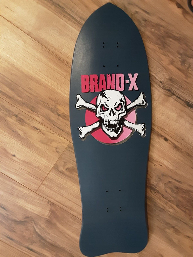 BRAND-X "Knucklehead" fishtail Reissue Skateboard Deck - Navy Blue