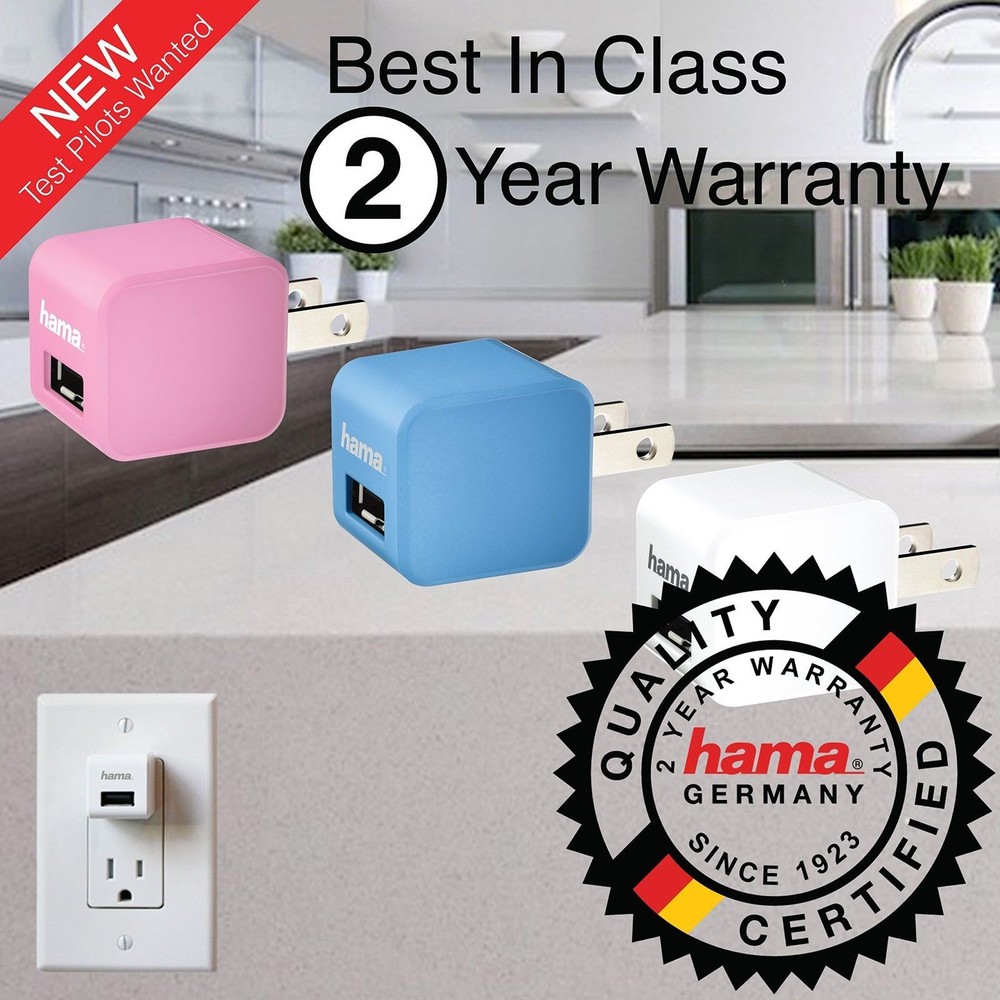 NEW OEM HAMA 2.4 Amp Wall Home Charger Cube & 6FT Micro USB Cable Combo