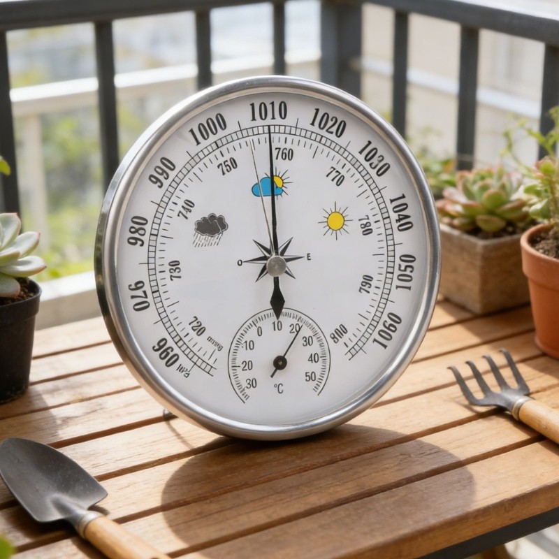 Accurate Double Function Barometer Thermometers Compact Design Perfect For