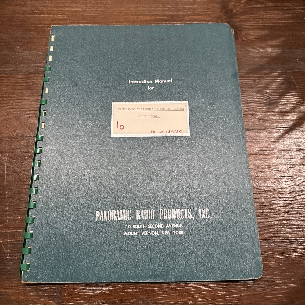 Panoramic Radio Products Model TW-1 Triangular Wave Generator Instruction Manual