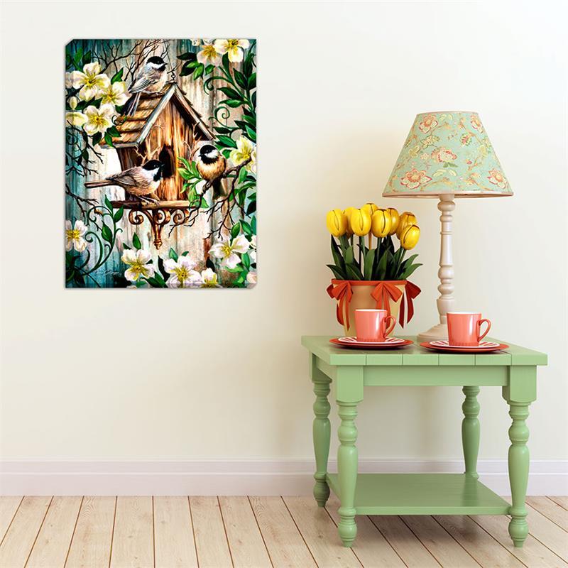 Glow Decor Spring Chickadees Wall Art