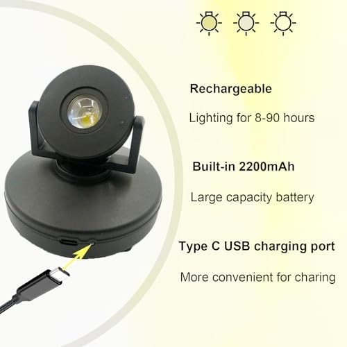 Wireless LED Spotlight 2 Pack, Rechargeable Uplights Battery Powered 3CCT Black
