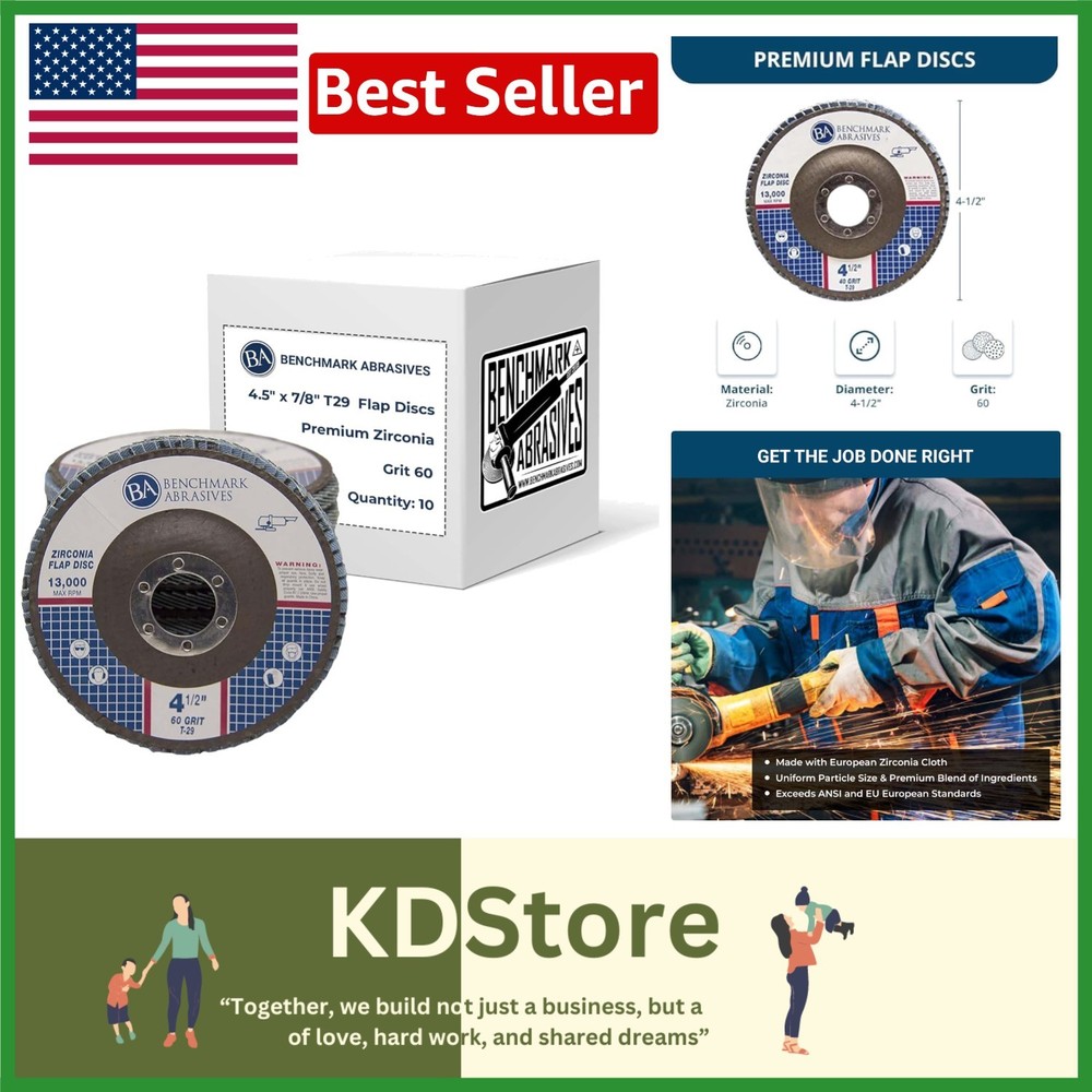 Zirconia Flap Discs 4 1/2" - Versatile, Durable Grinding Wheels