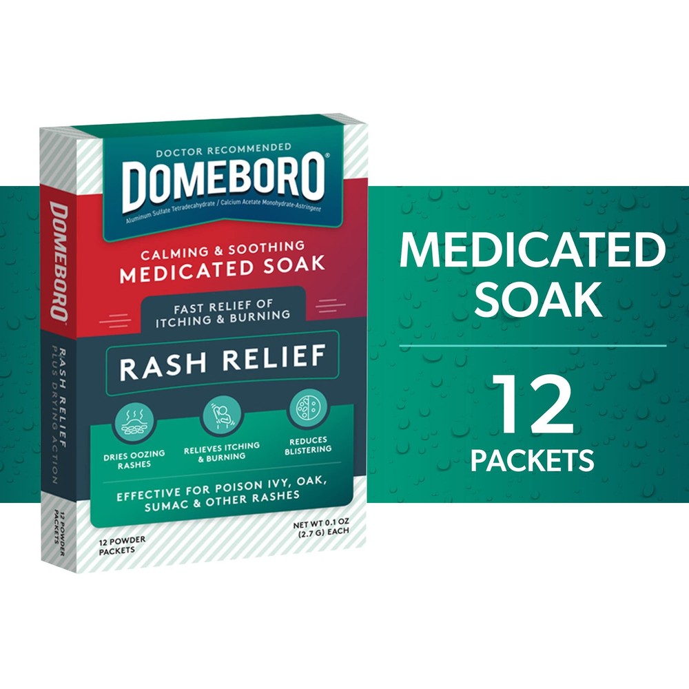 Medicated Soak Rash Relief (Burow’s Solution), 12 Count (Pack of 1) - Packagi...