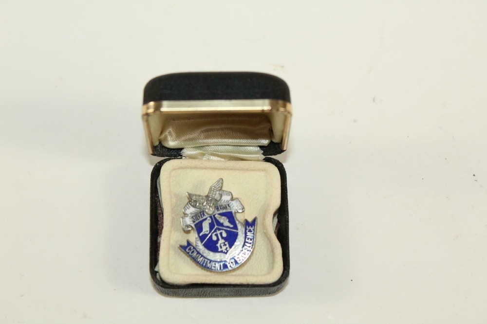 Lapel Hat Pin 1" Silver Hawks Commitment to Excellence Silver-tone and Blue