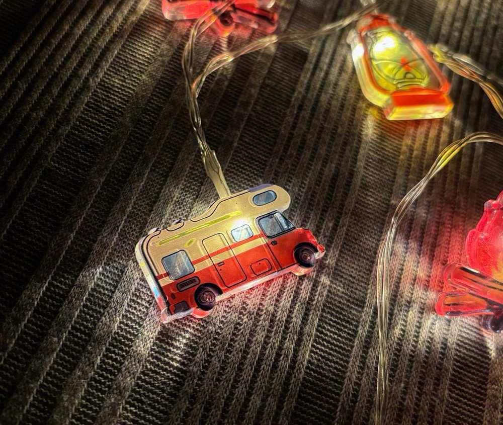 Camping String Lights X2 LED Lights Camper Tent Lantern Camp Fire 79” Battery
