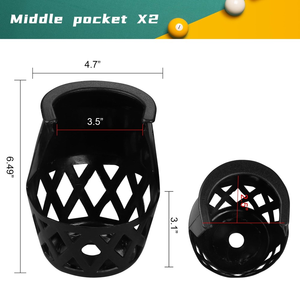 Modern Design Plastic Pool Table Billiard Drop Pockets Replacement
